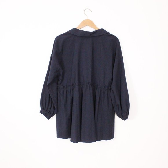 *Zara Peplum Navy Long Sleeve Blouse - Picture 9 of 9